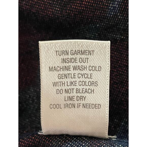 CJ Banks Wine Green Leaf Print Denim Jacket Plus Size 1X Fall Winter Casual - Picture 9 of 9